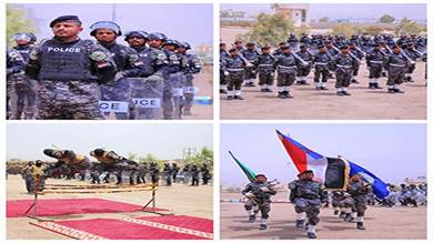 ​قوات حرس المنشآت تقيم عرضا عسكريا مهيبا احتفالا بتخرج دفعة من قوة حفظ النظام 